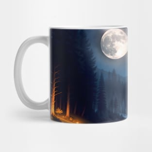 Girl play violin in the night park Mug